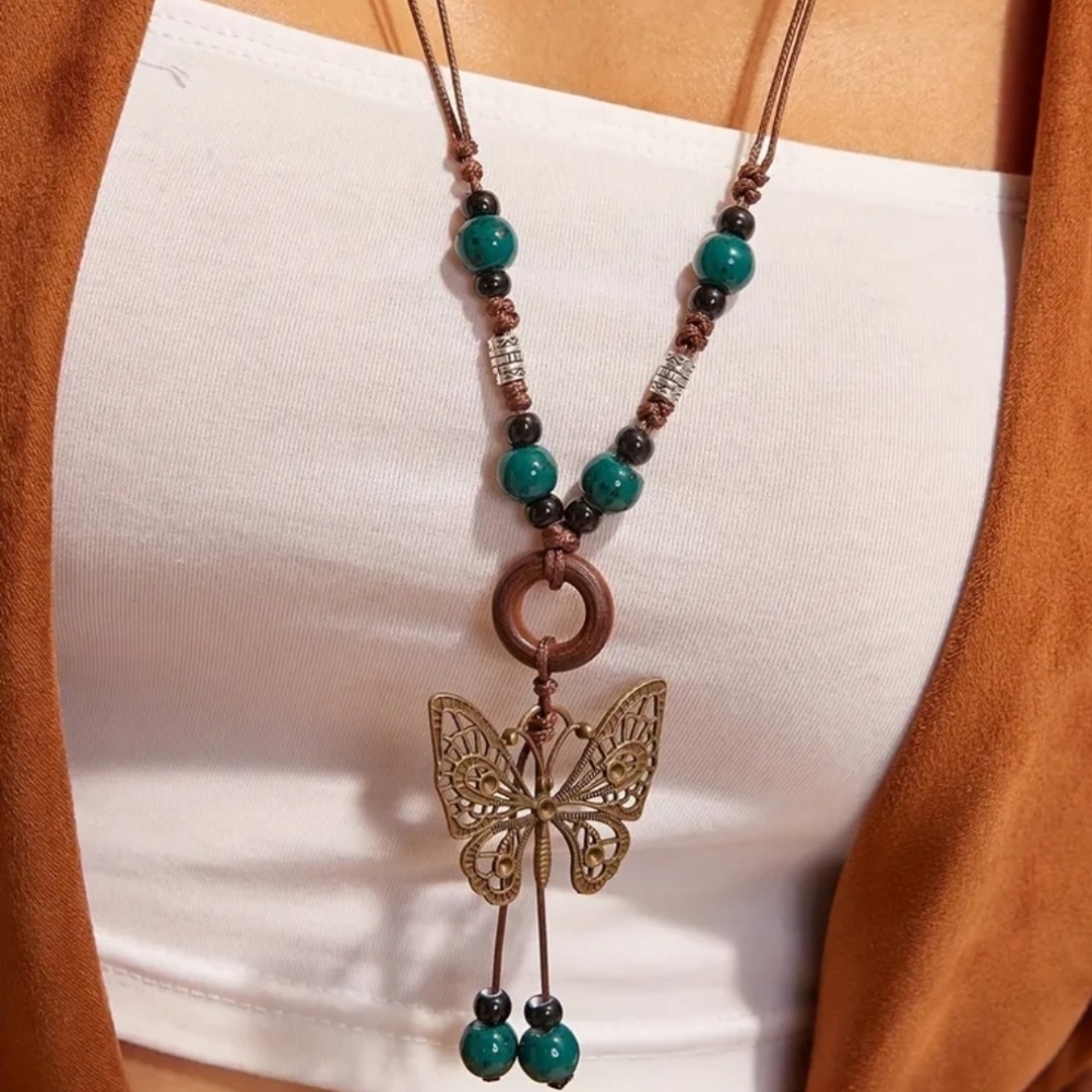 Boho Chic Butterfly Necklace